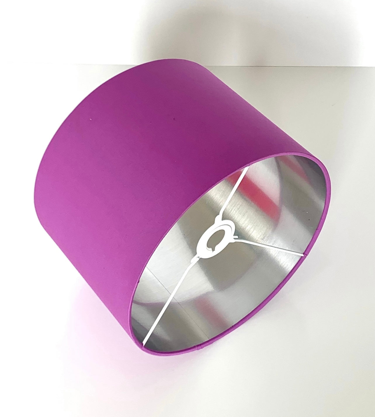 Hand made quality lamp shade with metallic lining made with lotus purple lamp shade cotton fabric