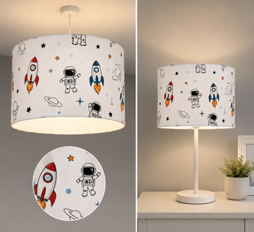 New luxury high quality kids children’s room astronaut space rockets space ship planets pattern lamp shade pendant light shade