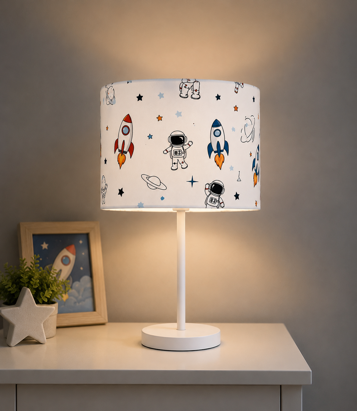 New luxury high quality kids children’s room astronaut space rockets space ship planets pattern lamp shade pendant light shade