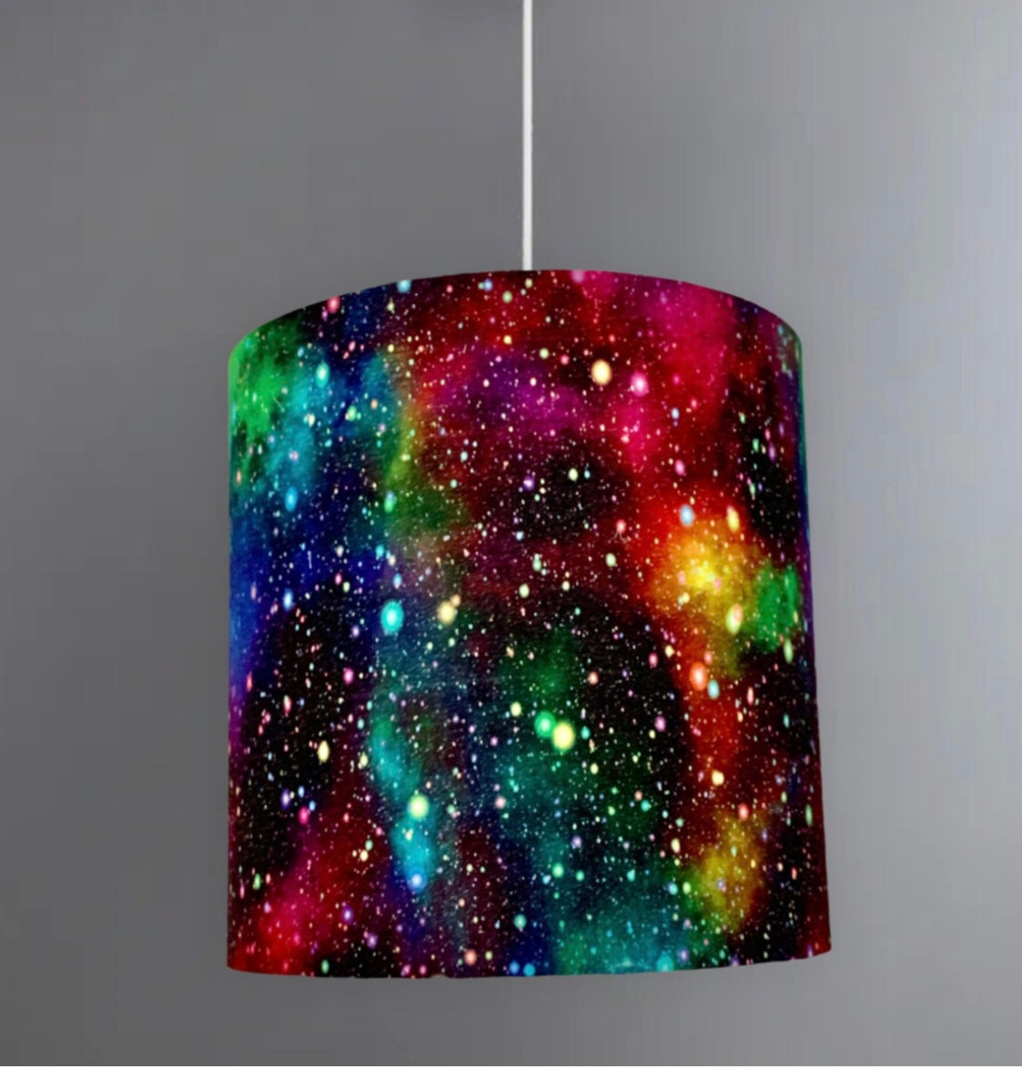 new high quality stunning  kids / children room multicolour rainbow deep galaxy space stars in rainbow sky pattern lamp shade pendant shade