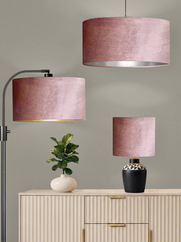 New luxury premium quality glamour lilac purple velvet fabric with brushed metallics lining lamp shade pendant light shade in multi sizes