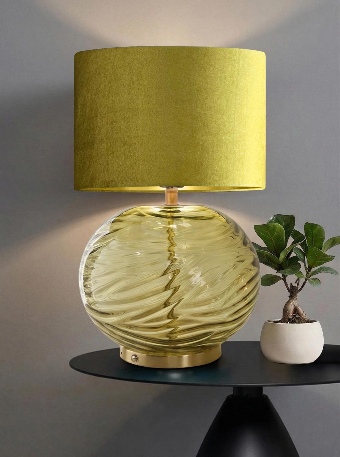 New luxury premium quality glamour ochre yellow velvet fabric with brushed metallics lining lamp shade pendant light shade in multi sizes