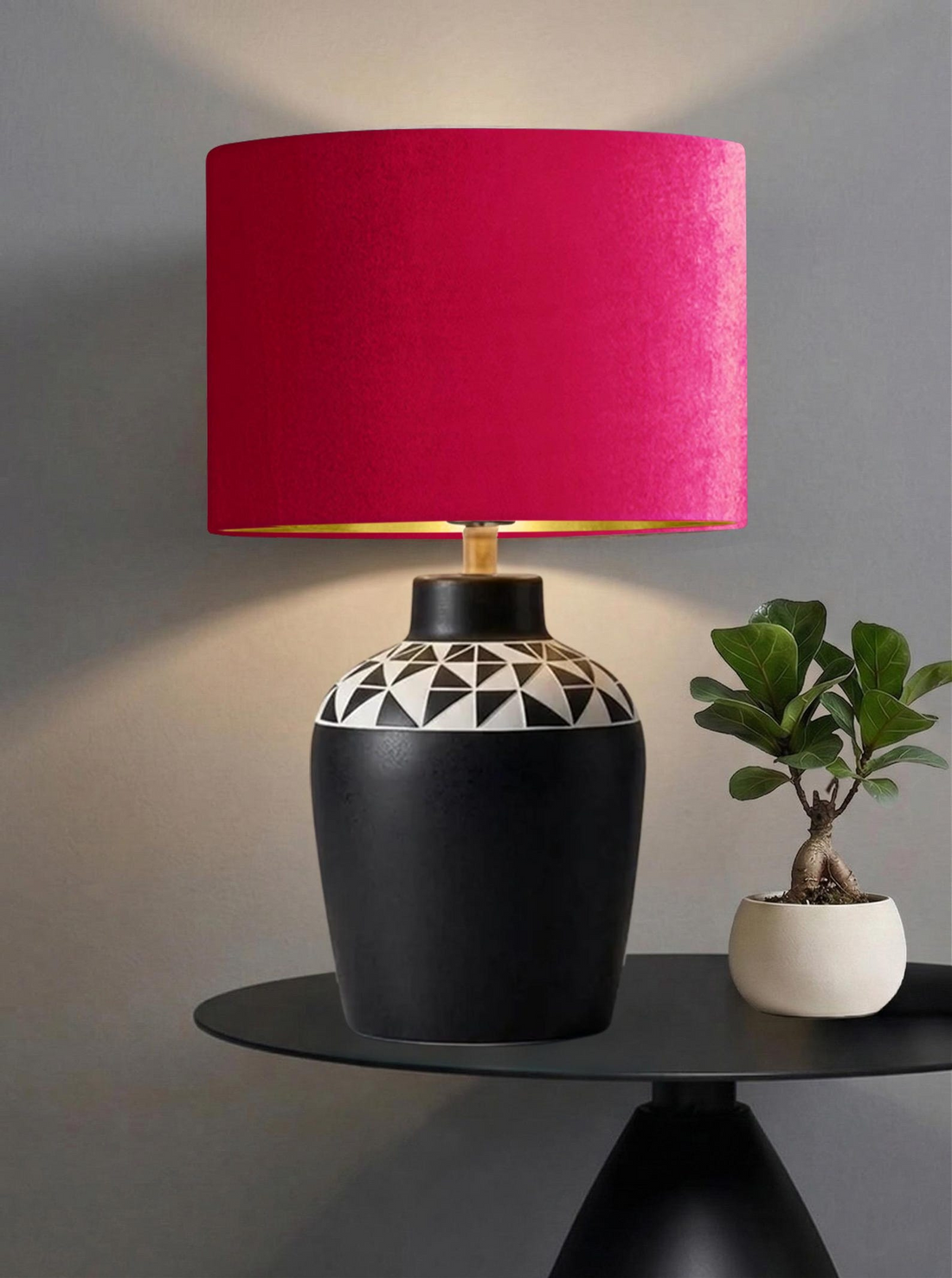 New luxury premium quality glamour rosso red velvet fabric with brushed metallics lining lamp shade pendant light shade in multi sizes