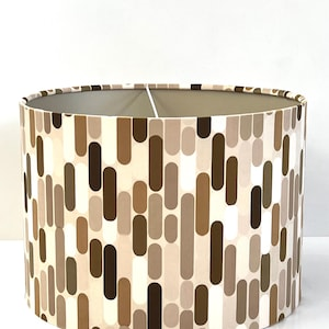 New high quality handmade brown neutral eirth colour strips pattern on velvet DRUM shape lamp shade pendant light lamp shade all size shape