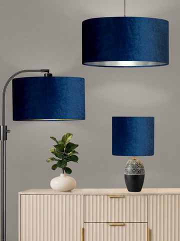 new luxury handmade by order glamour navy blue velvet drum shape lamp shade pendant light shade suitable for all type of tables and ceilings