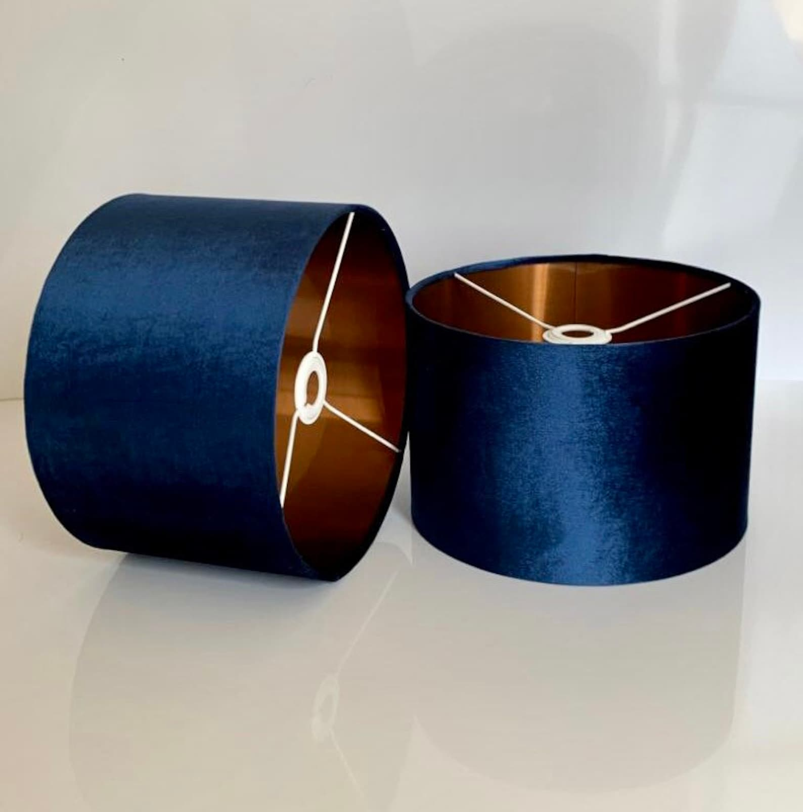 new luxury handmade by order glamour navy blue velvet drum shape lamp shade pendant light shade suitable for all type of tables and ceilings