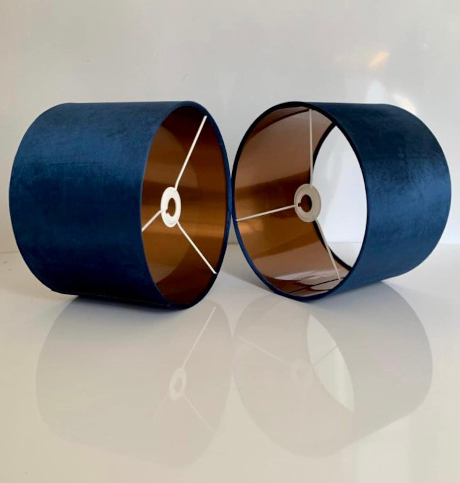 new luxury handmade by order glamour navy blue velvet drum shape lamp shade pendant light shade suitable for all type of tables and ceilings