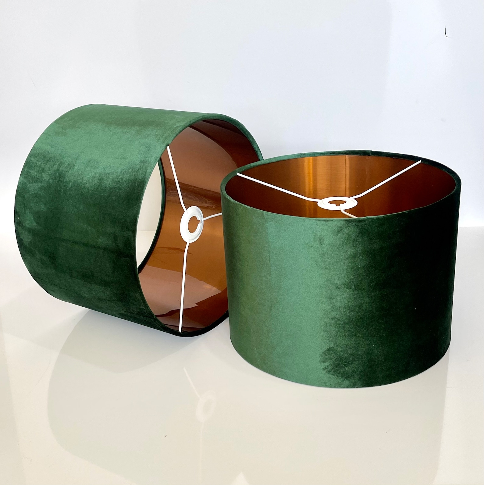 New luxury premium quality glamour emerald green velvet fabric with brushed metallics lining lamp shade pendant light shade in multi sizes
