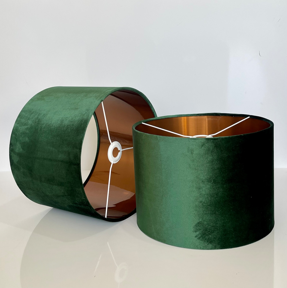 New luxury premium quality glamour emerald green velvet fabric with brushed metallics lining lamp shade pendant light shade in multi sizes