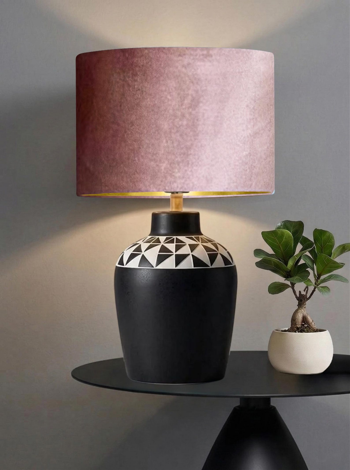 New luxury premium quality glamour lilac purple velvet fabric with brushed metallics lining lamp shade pendant light shade in multi sizes
