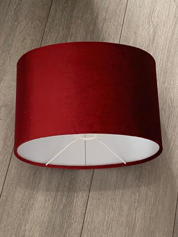 New luxury high quality dark red velvet fabric lamp shade oval shape lamp shade