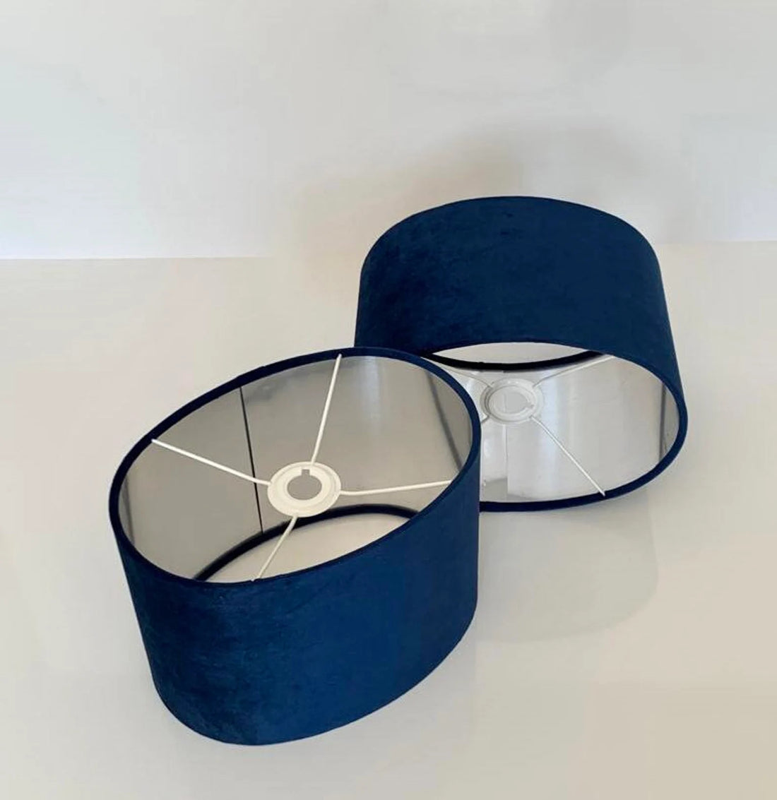 New luxury high quality navy blue velvet fabric lamp shade oval shape lamp shade OVAL