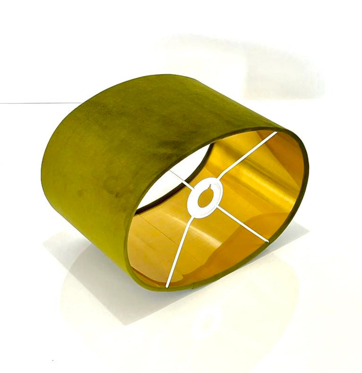 New luxury high quality olive green velvet fabric lamp shade oval shape lamp shade OVAL metallic lining
