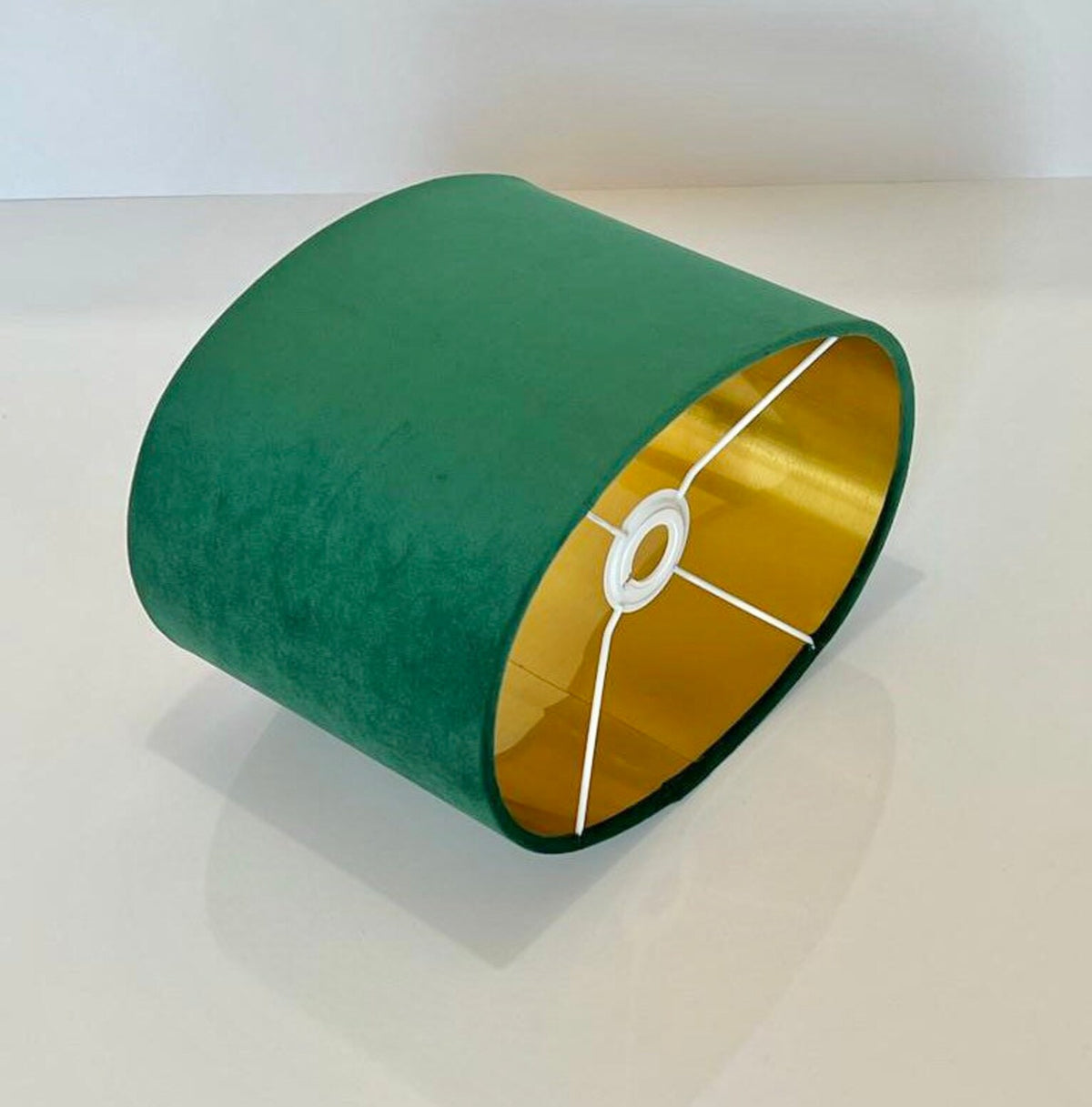 New luxury high quality emerald green velvet fabric lamp shade oval shape lamp shade OVAL metallic lining