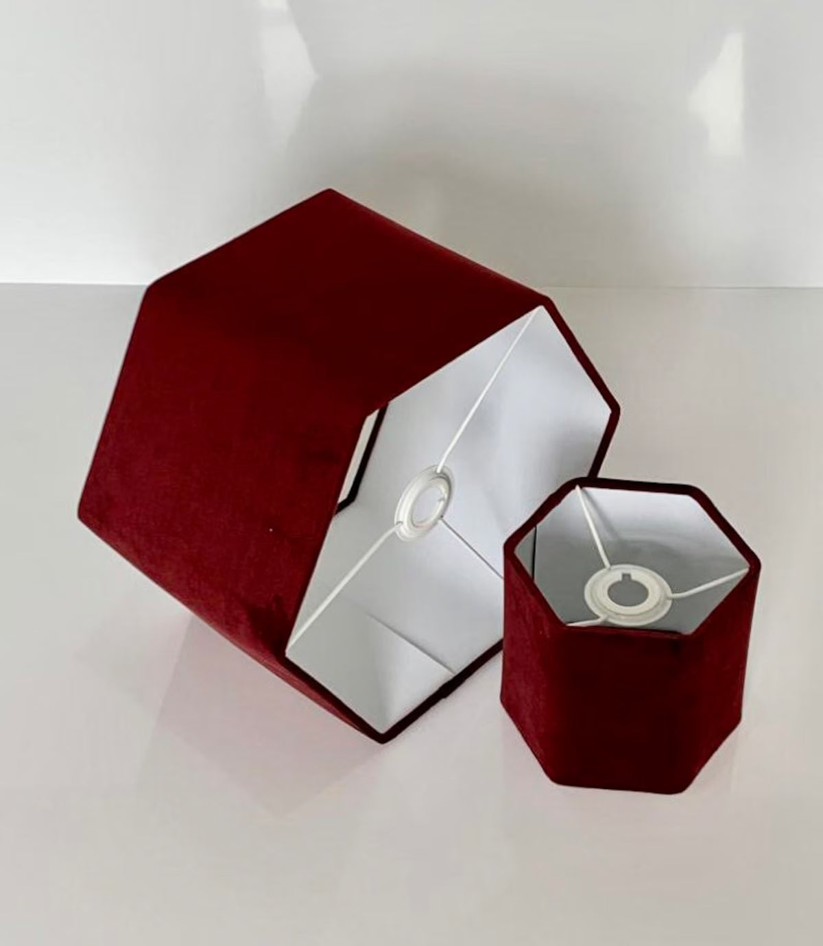 New HQ modern burgundy soft velvet table and ceiling lamp shade pendant multi sizes And multi sizes drum, hexagon, rounded square, tapered