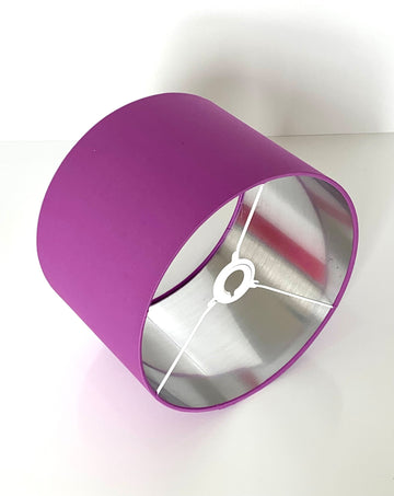 New high quality luxury lotus 24 drum cotton fabric lamp shade pendant light drum shape with metallic linings
