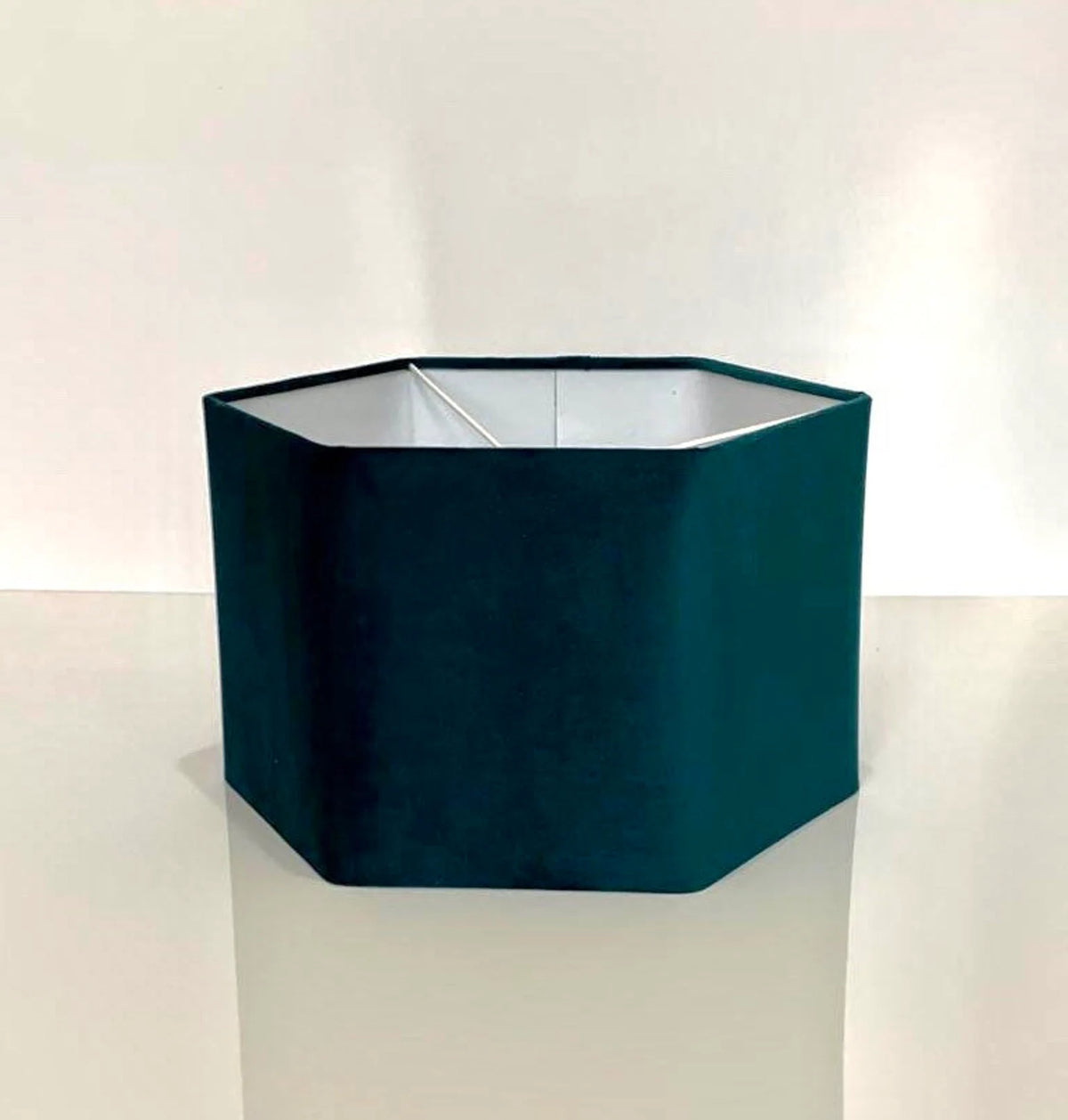 New high quality luxury upholstery velvet teal velvet hexagon lamp shade pendant light shade