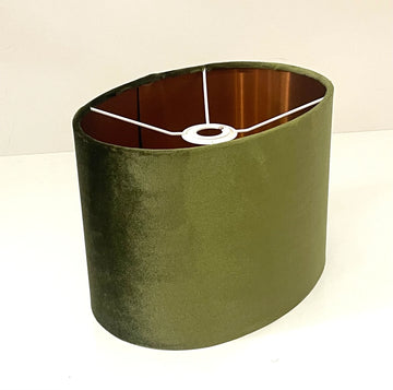 New handmade by order luxury high quality luxurious glamorous sage green velvet velvet fabric lamp shade oval shape lamp shade OVAL