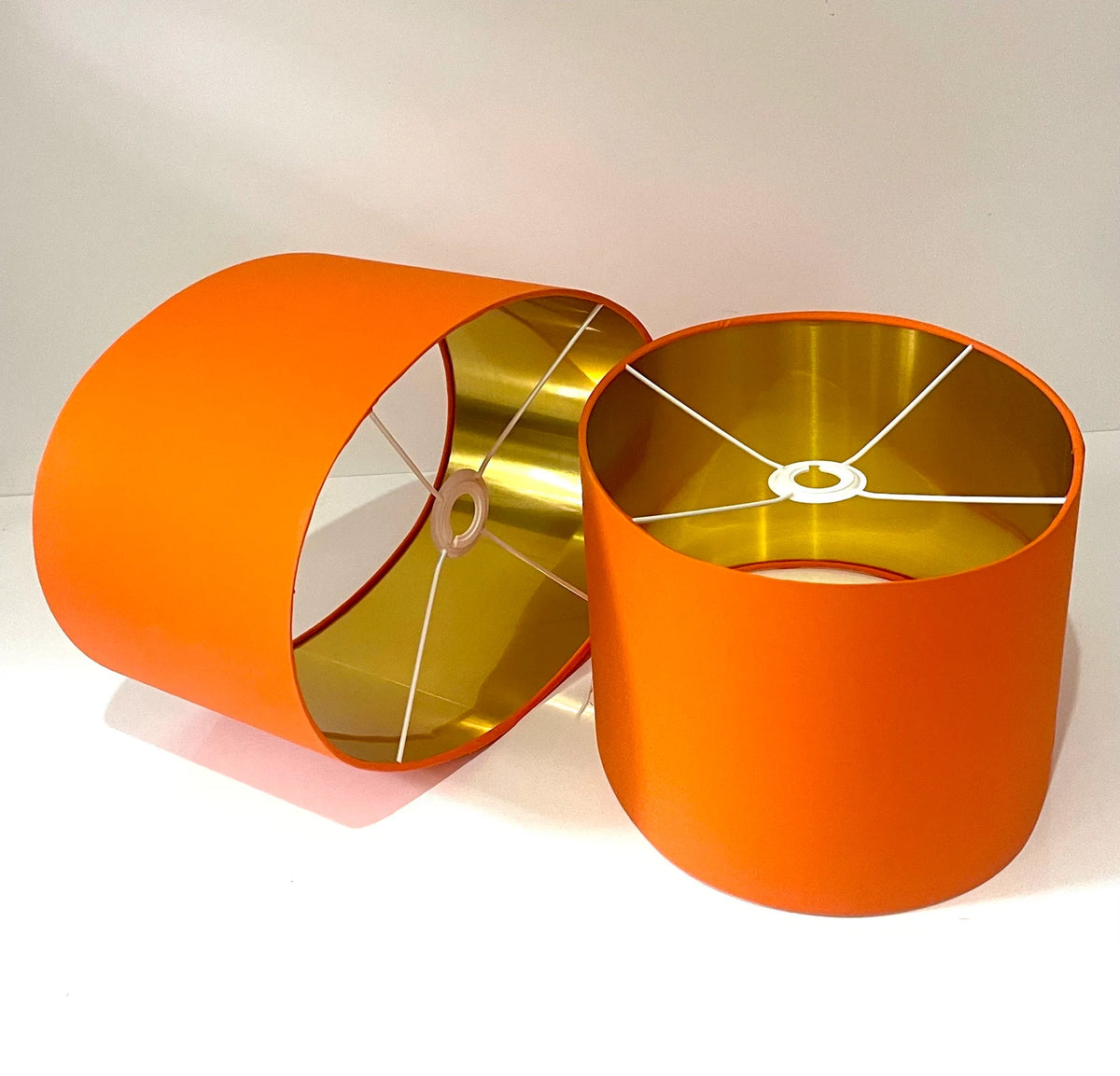 New luxury high quality orange cotton fabric lamp shade oval shape lamp shade OVAL metallic lining