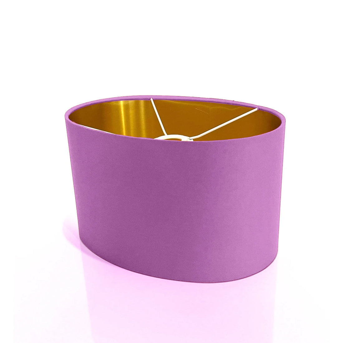 New luxury high quality handmade lotus purple 24 fabric lamp shade oval shape lamp shade OVAL metallic lining