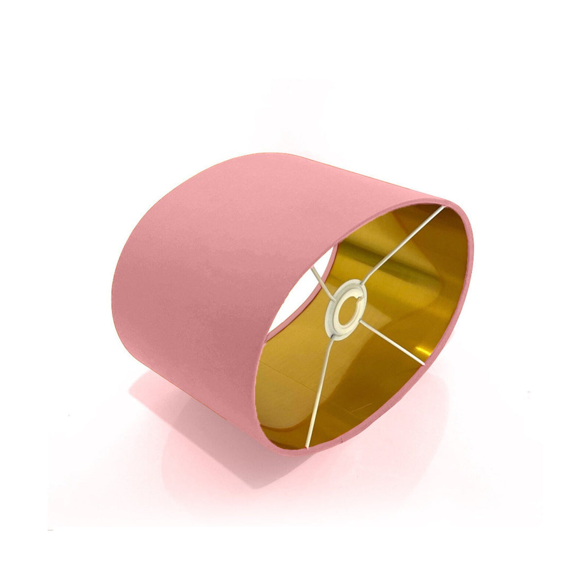 New luxury high quality candy floss pink 74 cotton fabric lamp shade oval shape lamp shade OVAL metallic lining