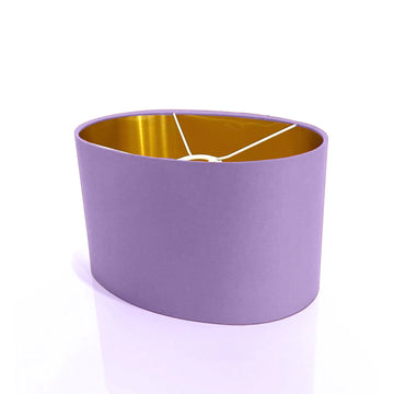 New luxury high quality dark lilac purple cotton 36 fabric lamp shade oval shape lamp shade OVAL metallic lining