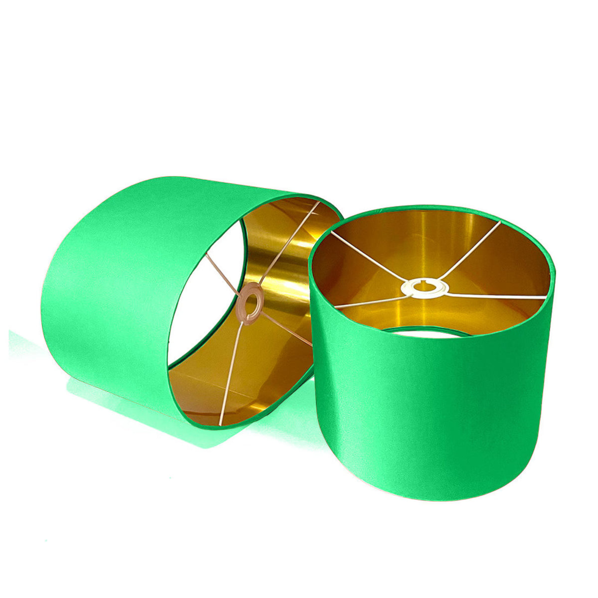 New luxury high quality handmade emerald green cotton 12 fabric lamp shade oval shape lamp shade OVAL metallic lining