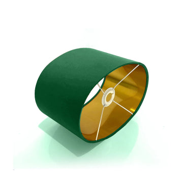 New luxury high quality handmade forest green cotton 66 fabric lamp shade oval shape lamp shade OVAL metallic lining