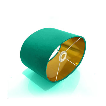 New luxury high quality jade green 78 cotton fabric lamp shade oval shape lamp shade OVAL metallic lining