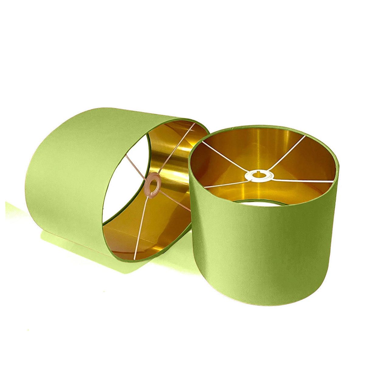 New luxury high quality sage green 11 cotton fabric lamp shade oval shape lamp shade OVAL metallic lining