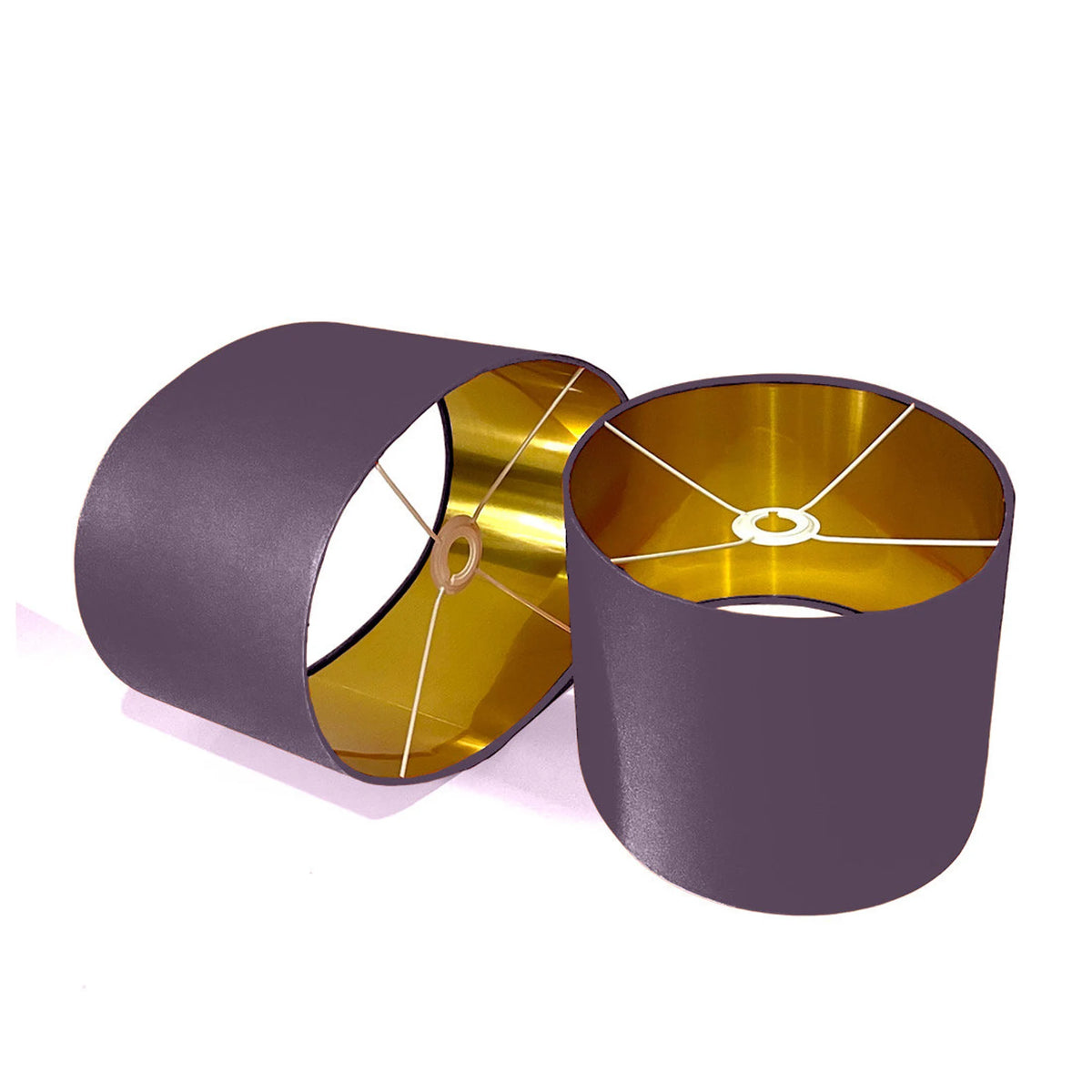 New luxury high quality plum purple 38 cotton fabric lamp shade oval shape lamp shade OVAL metallic lining