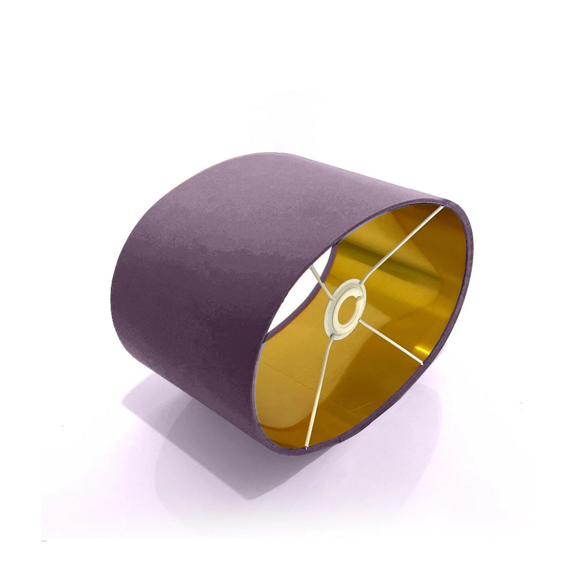 New luxury high quality plum purple 38 cotton fabric lamp shade oval shape lamp shade OVAL metallic lining