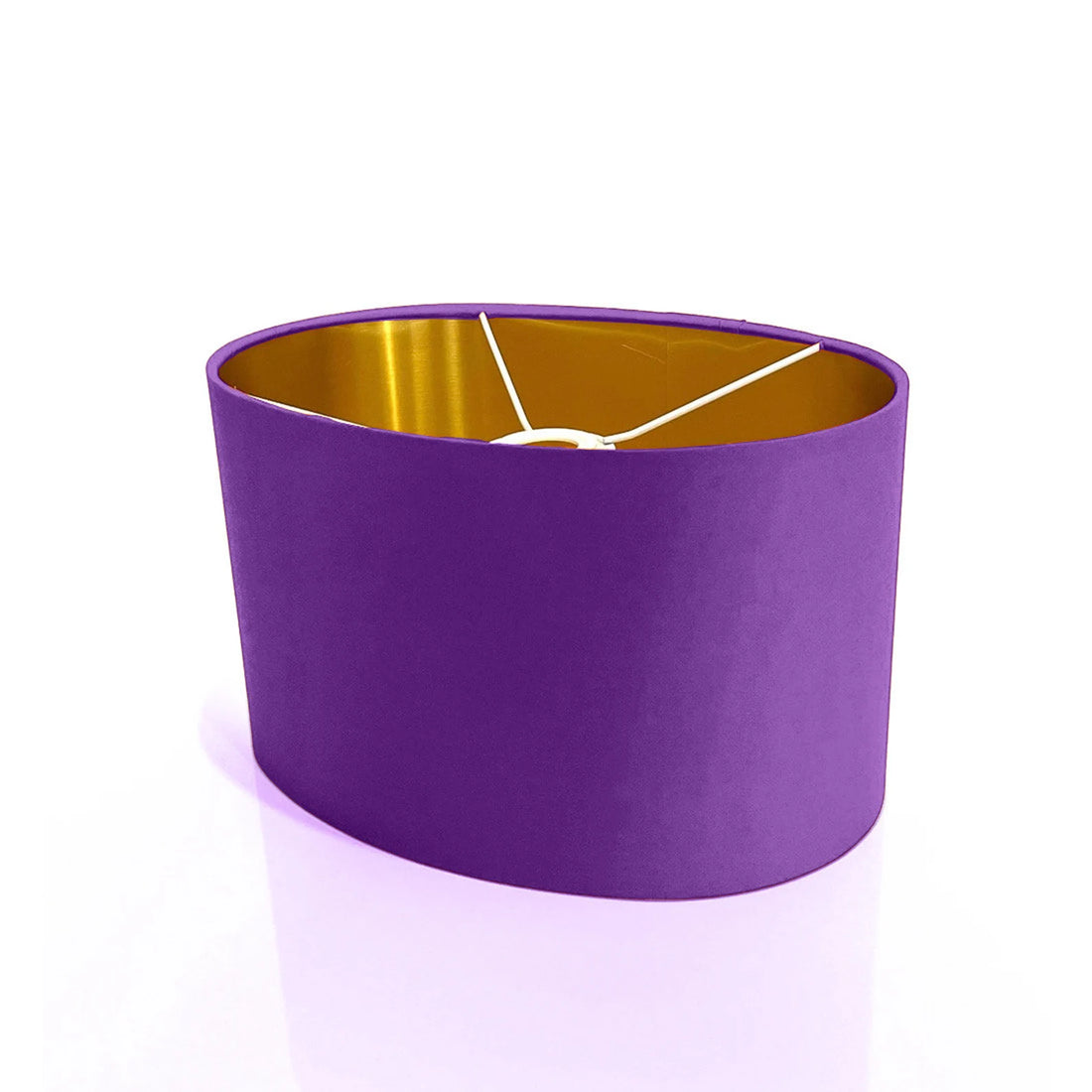 New luxury high quality handmade purple 71 fabric lamp shade oval shape lamp shade OVAL metallic lining