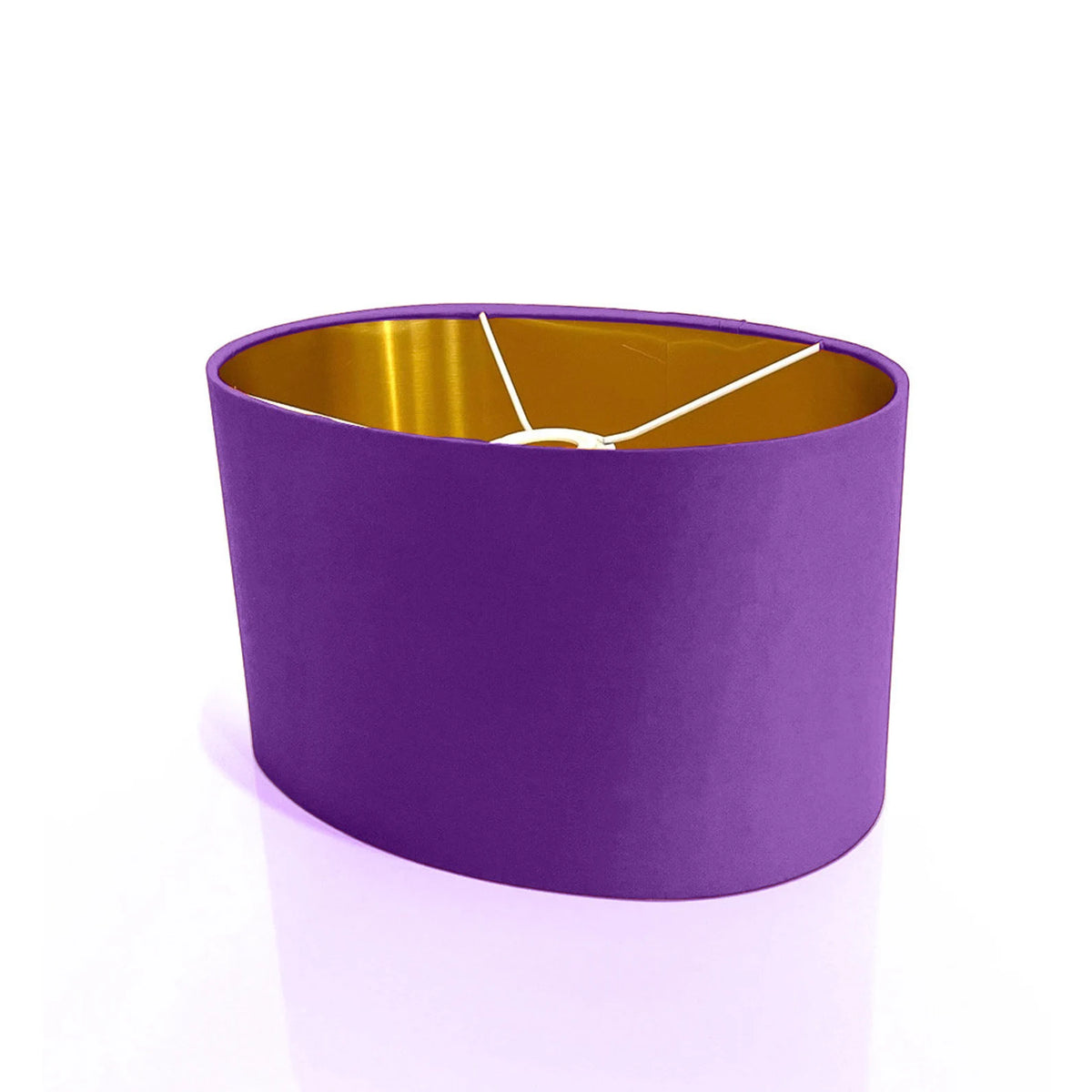 New luxury high quality handmade purple 71 fabric lamp shade oval shape lamp shade OVAL metallic lining