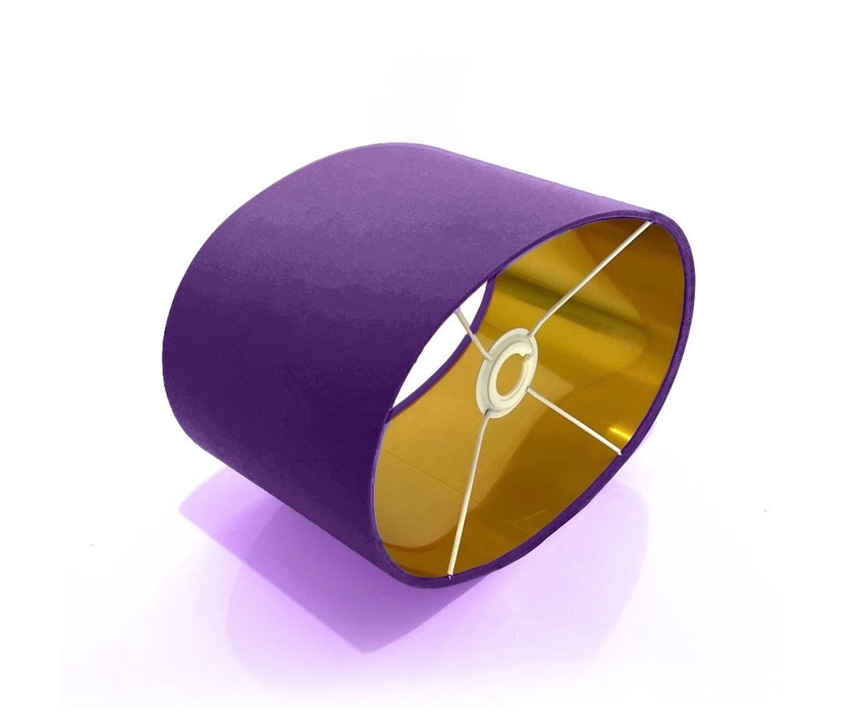 New luxury high quality handmade purple 71 fabric lamp shade oval shape lamp shade OVAL metallic lining