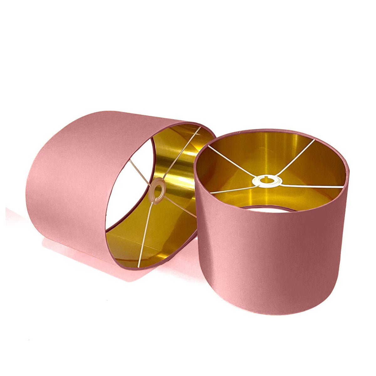 New luxury high quality candy floss pink 74 cotton fabric lamp shade oval shape lamp shade OVAL metallic lining