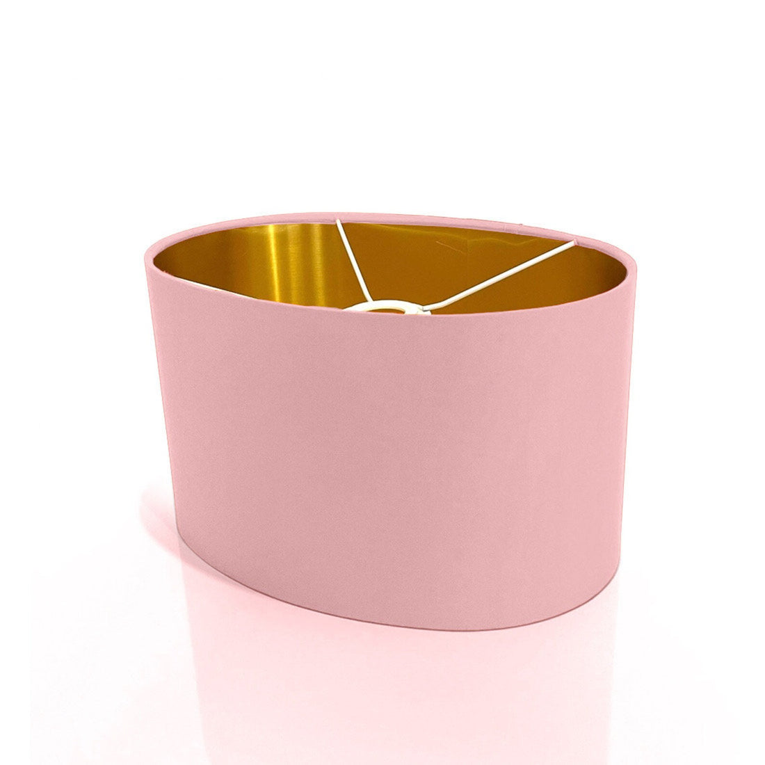 New luxury high quality candy floss pink 74 cotton fabric lamp shade oval shape lamp shade OVAL metallic lining