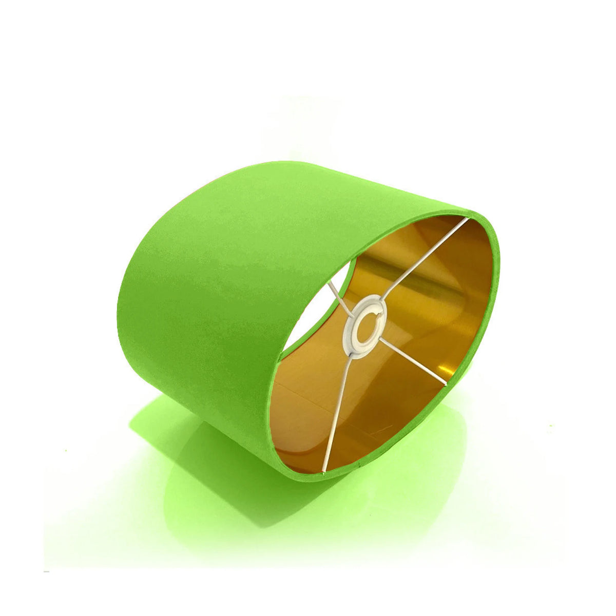 New luxury high quality Chartreuse bright green 16 cotton fabric lamp shade oval shape lamp shade OVAL metallic lining