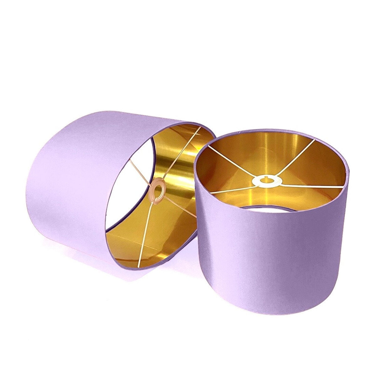New luxury high quality lilac purple 76 cotton fabric lamp shade oval shape lamp shade OVAL metallic lining