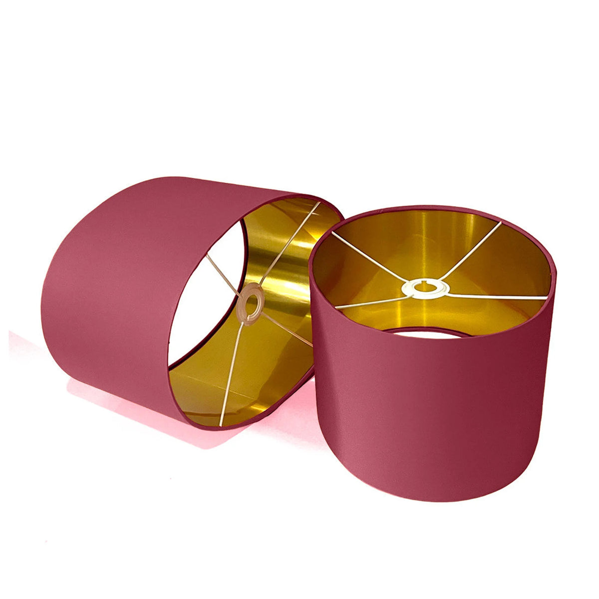 New luxury high quality raspberry pink 39 cotton fabric lamp shade oval shape lamp shade OVAL metallic lining