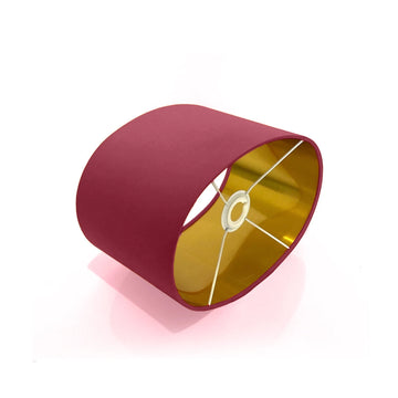 New luxury high quality raspberry pink 39 cotton fabric lamp shade oval shape lamp shade OVAL metallic lining
