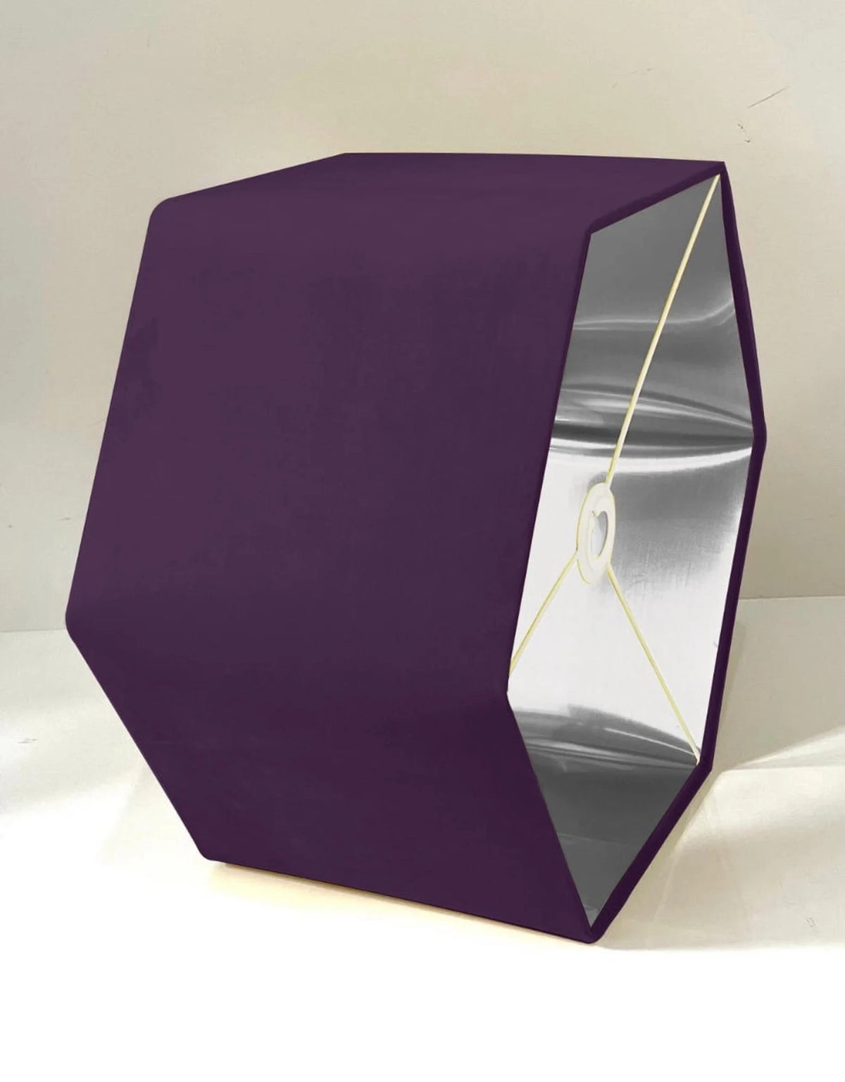 New luxury premium quality plum hexagon velvet lamp shade pendant light shade plum purple velvet With metallic lining