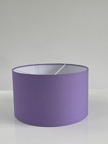 New luxury high quality dark lilac purple cotton 36 fabric lamp shade oval shape lamp shade drum plain white lining