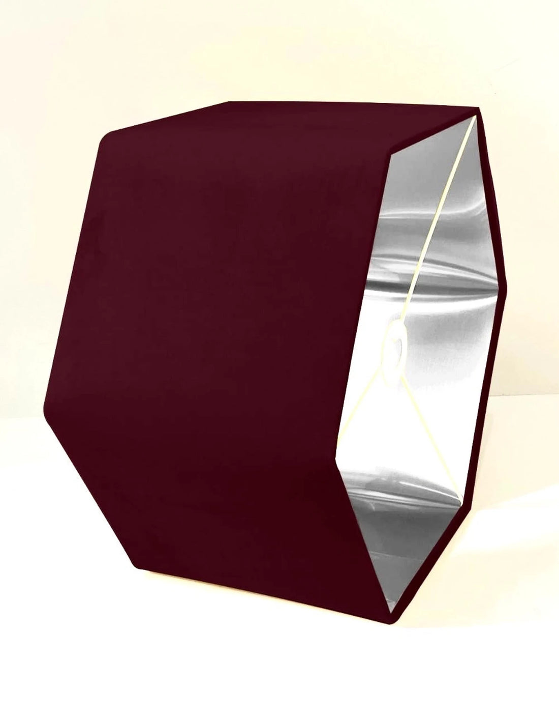 New luxury premium quality hexagon upholstery velvet lamp shade pendant light shade burgundy With brushed gold lining
