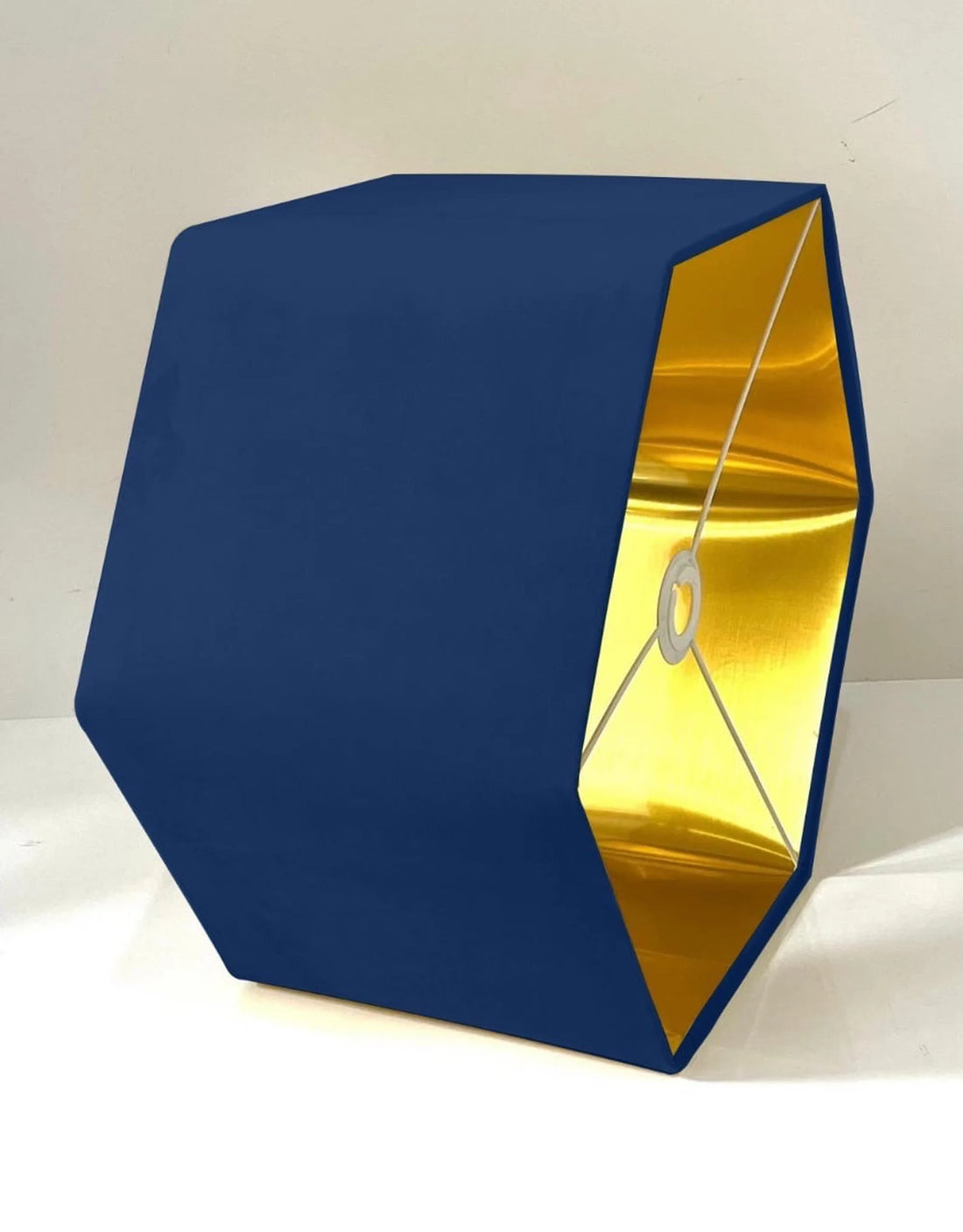 New luxury premium quality royal blue hexagon velvet lamp shade pendant light shade light royal blue velvet With metallic lining