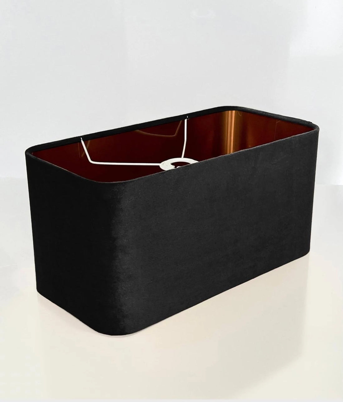 New luxury handmade by order black ROUNDED RECTANGULAR velvet lamp shade pendant light lamp shade with metallic lining