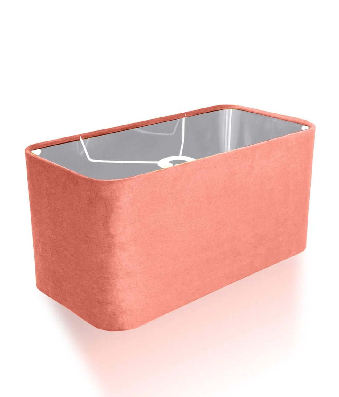 New luxury velvet sweet pink lamp shade and pendant light shade rounded rectangular shape with metallic panels lining