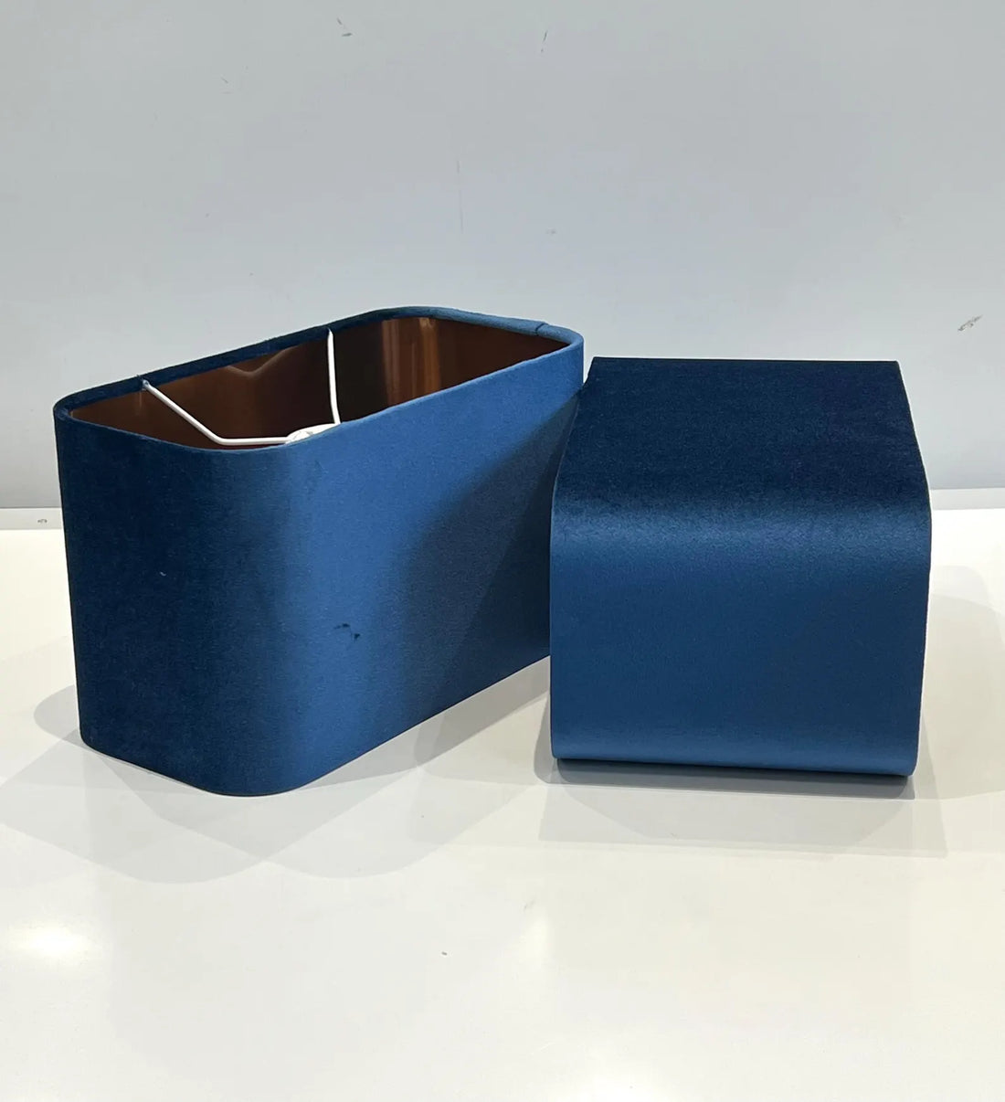 New handmade luxury bellisimo navy blue velvet rounded Rectangular shape lamp shade pendant shade suitable for all fittings
