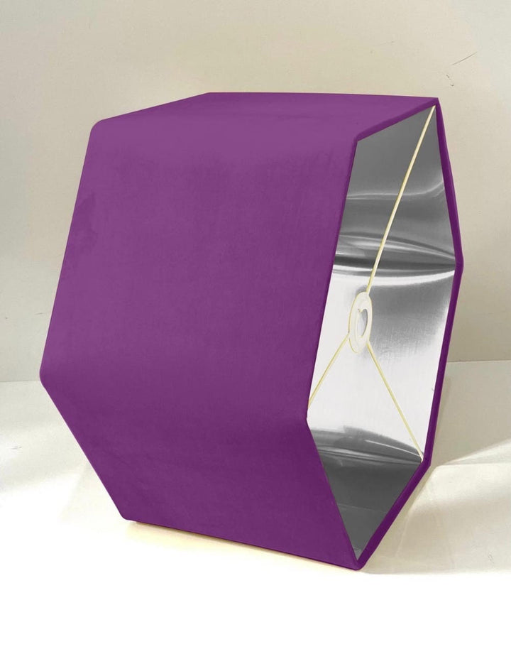 New luxury premium quality lavender purple hexagon velvet lamp shade pendant light shade lavender purple velvet With metallic lining