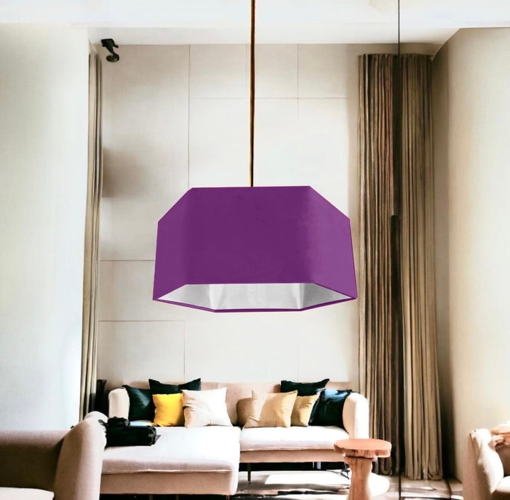 New luxury premium quality lavender purple hexagon velvet lamp shade pendant light shade lavender purple velvet With metallic lining
